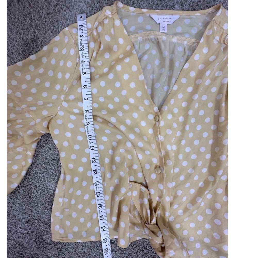 LC Lauren Conrad Yellow Polka Dot Tie Grace Kelly | Soft Girl | Emily in Paris M - Picture 5 of 6